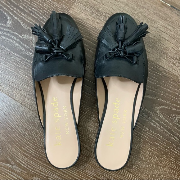 kate spade Shoes - Kate spade Womens black Cadena Mules Tassels 7.5